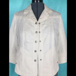 Cream sporty jacket w/ snaps Coldwater Creek sz12